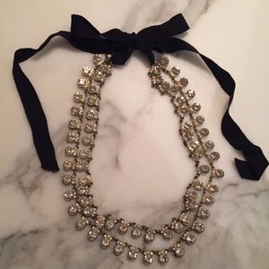 J. Crew Crystal Necklace with Ribbon